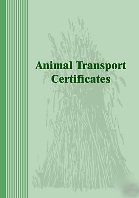 Animal transport certificate book livestock movement