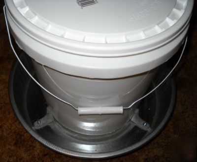 Chicken & poultry feeder 30LBS galvanized base no waste