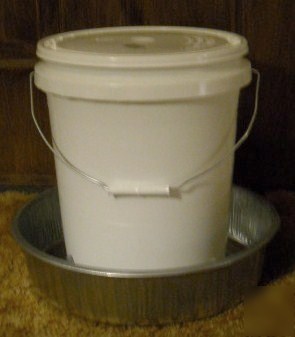 Chicken & poultry feeder 30LBS galvanized base no waste