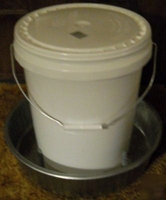 Chicken & poultry feeder 30LBS galvanized base no waste
