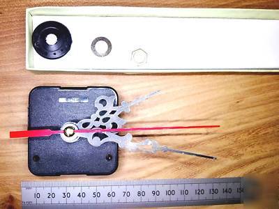 Replacement quartz clock mechanism with hands, takes aa