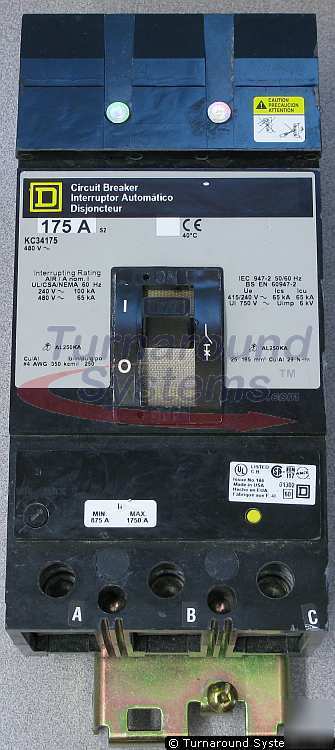 Square d KC34200 circuit breaker, 200 amp, i-line, 65KA