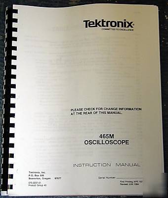 Tektronix 465M oscillscope manual (hardcopy not a cd)