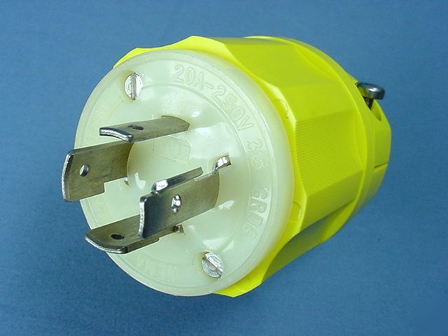 Leviton L15-20 anti-corrosion locking plug 20A 250V 3Ã¸