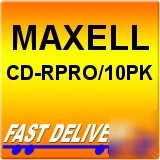 Maxell cdrpro 10PK prof grade 700MB 42X jewel cs 48X cd