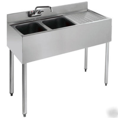 Nsf 2-compartment under bar sink w/right drainboard 48