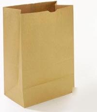 Paper bags grocery brown 1/6 52# natural 500/bdl,