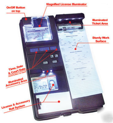 Police equipment/ticket board/lighted clip board w/bag