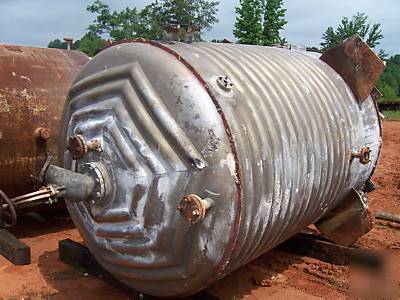 Reduced 2,000 gal stainless reactor tank, half pipe jkt