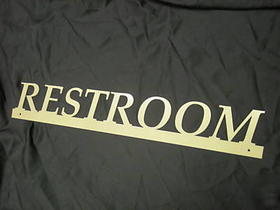 Restroom sign, 4 inch metal letters. many colors avail 