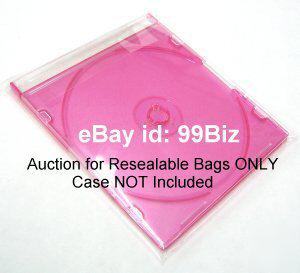100 resealable cd cello bag dvd game movie jewel case 