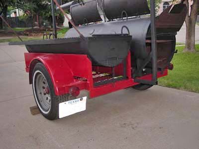 Grill & smoker catering trailer with canopy frame
