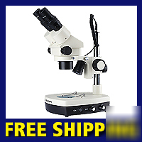 New 3.5X-90X binocular stereo zoom microscope w lights