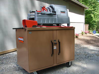 Slightly used ridgid 535 pipe threader knaack tool box