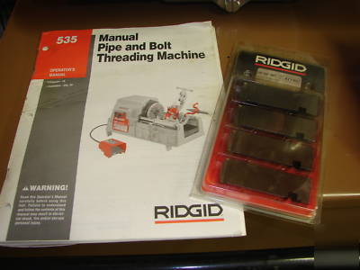 Slightly used ridgid 535 pipe threader knaack tool box