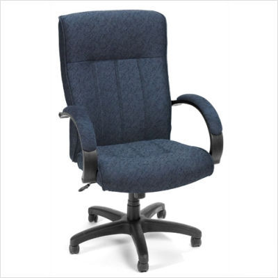 Ofm big & tall executive chair mid back fabric blue