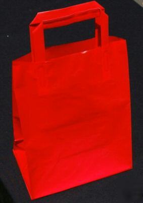 250 pcs red vogue frosty retail shopping bags frosted 