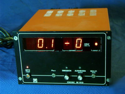 Leybold ionivac high vacuum ion gauge controller IM110D