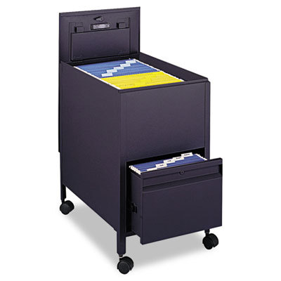 Locking mobile tub file with drawer, letter size, black
