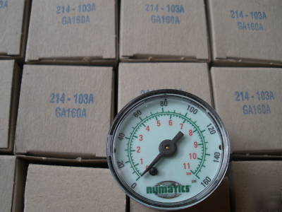 New pneumatic 0 to 160 psi numatics brand gauge 