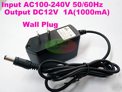 Power supply transformer wall plug dc 12V 1A led cctv