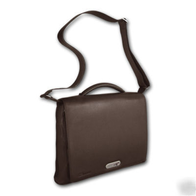 Real genuine mh italian leather briefcase satchel bag