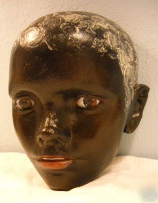 Shop wall case display mannequin head black afro ooak