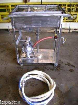 25 gallon cip tank with ss diaphram pump parts cleaner