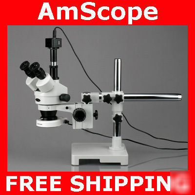 3.5X-90X stereo boom microscope 80 led light 9M camera