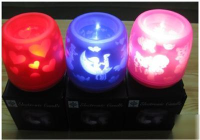 Led electronic flameless lights projector candle light