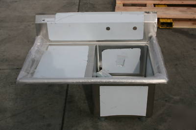 New one compartment sink + left drainboard nsf wow