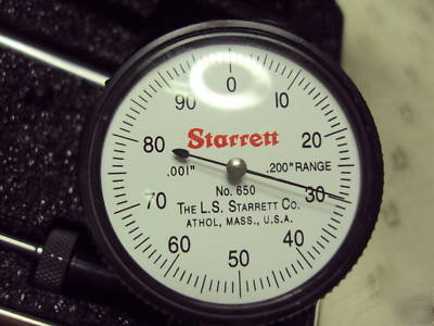 Starrett 650A12 64475 back plunger dial test indicator 