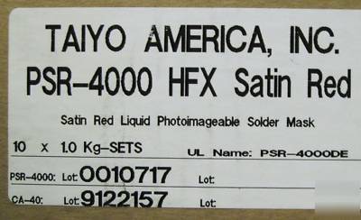 Taiyo psr-4000 hfx satin red solder mask 1KG 10 sets