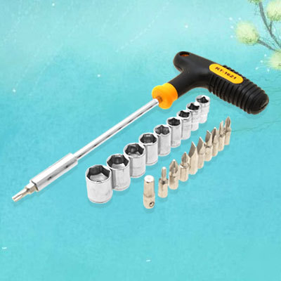 21 in 1 t-bar driver set 19 screwdriver bits sockets