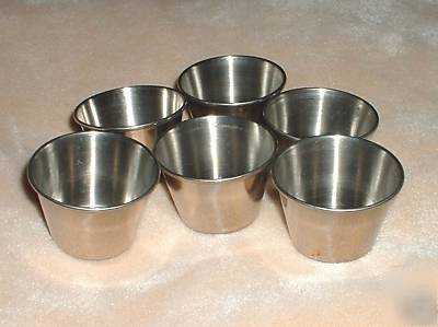 6 adcraft 2.5 oz. condiment sauce cups stainless steel 