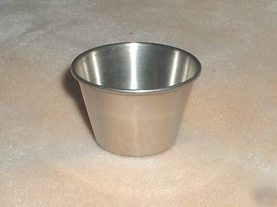 6 adcraft 2.5 oz. condiment sauce cups stainless steel 