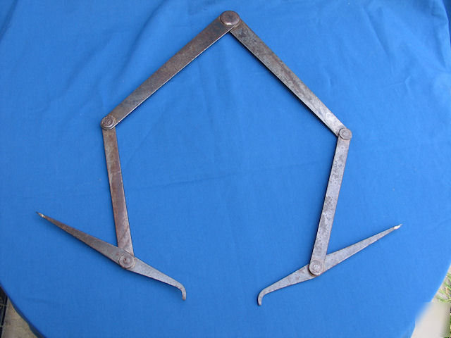 Antique huge early primitive triple hinged calipers 