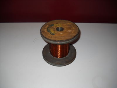 Essex old spool of magnetic copper wire