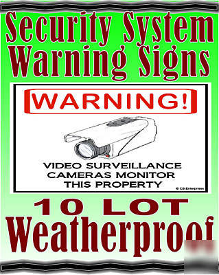 Lot of 10 security cameras cctv ccd camera warning sign