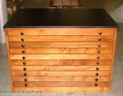 New 10 drawer flat file cabinet architect solid maple 