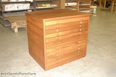 New 10 drawer flat file cabinet architect solid maple 