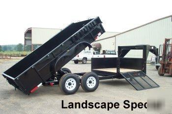 New 7 X16 x 2 landscape dump trailer & mower deck 14 k