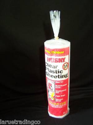 New ~husky~clear plastic sheeting~3.5MIL~10 ft x 25 ft