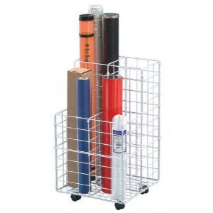 New mobile roll paper plan bin storage wire cart 4 
