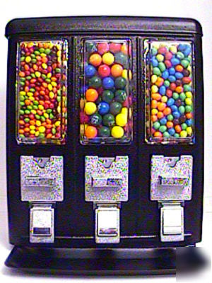 New triple head bulk candy gumball vending machine