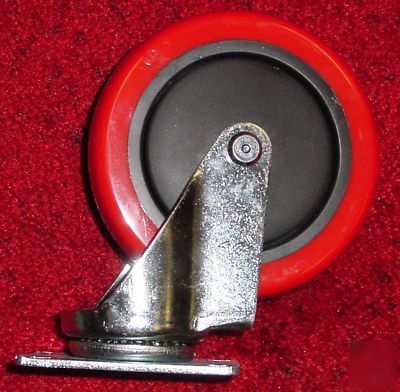 Set 4 swivel casters with polyurethane wheels 4