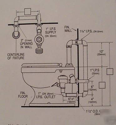  -royal foot pedal closet flushometer (sloan 3013600)