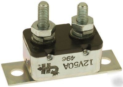 New 12 volt/12V/12VDC, 50 amp/50A circuit breaker #264