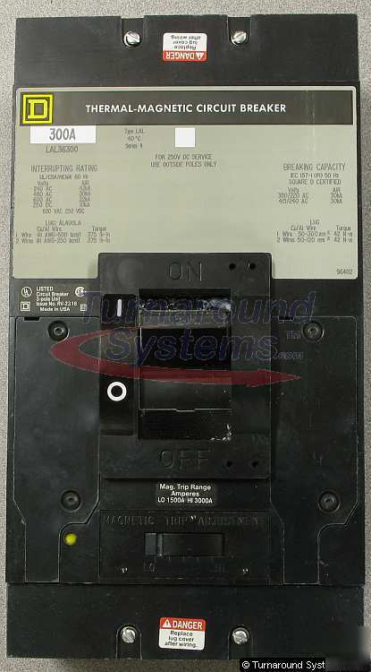 New square d LAL36300 circuit breakers, 300 amp, 