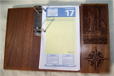 Vintage '70's wooden nautical desk calendar ~nice~